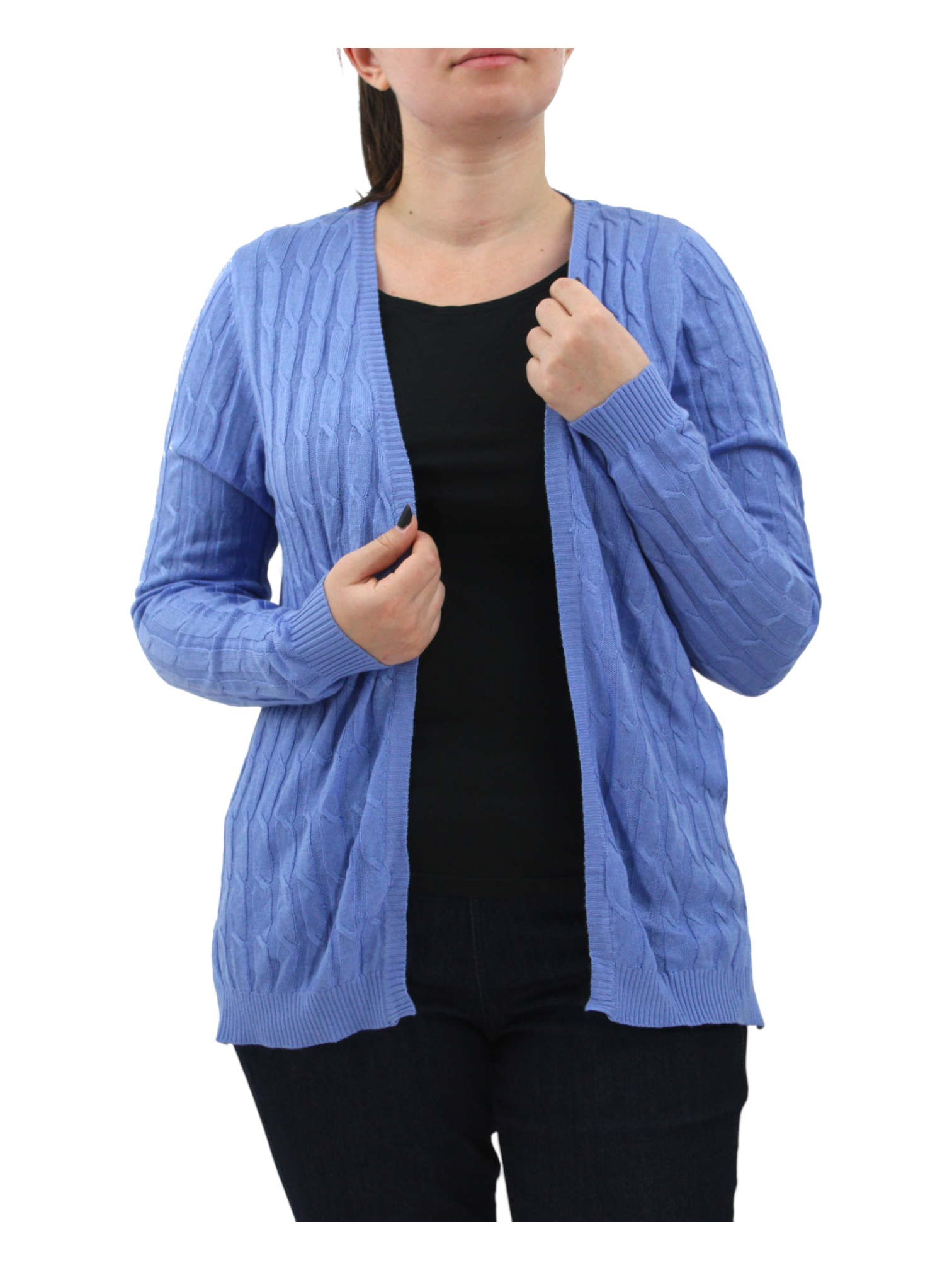 cardigan albastru, dama